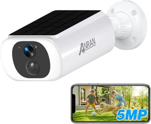 ANRAN Dual-Lens Solar Security Camera, 3MP Wireless Outdoor Camera for Home Security, 100% Wire-Free with Solar Panel, Color Night Vision, Motion Detection, 2.4GHz WiFi, IP66 Weatherproof in Saudi Arabia