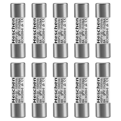 الصمامات الكهروضوئية الشمسية DC1000V، الصمامات الكهروضوئية، وصلة الصمامات من نوع gPV، HSPV-30، 10 * 38 مم، 8A 1000VDC، I1 33kA، لحماية نظام الطاقة الشمسية الكهروضوئية، 10 قطع in Saudi Arabia