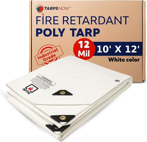 TARPS الآن 8 × 10 أقدام متثاقعة الحريق بولي القنب | 12 مل غطاء مقاوم للماء الثقيلة | RIP و PRIDE PRIDE PRIDIT in Kuwait