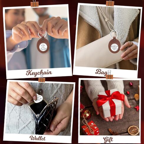 Heart Pocket Hug Token Keychains - Long Distance Have Hug Gifts Keepsake, Double Sided Stainless Steel with Leather Keychain in Saudi Arabia