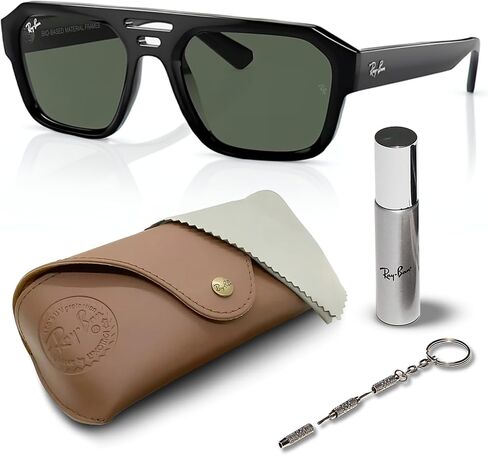 RAY-BAN RB4397 Corrigan Bio Square-Round Roundsistes Grasshes مع حزمة مجموعة النظارات الرسمية in Kuwait