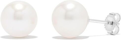 14K Gold AAA Round White Freshwater Cultured Pearl Classic Bridal Stud Earrings - Choice of Pearl Size in Saudi Arabia