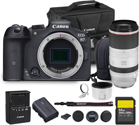 Canon EOS R7 Mirrorless Camera | Pro-Grade Speed & Precision in an APS-C Powerhouse (5137C002) + 64GB Memory Card + Canon Shoulder Bag in Saudi Arabia