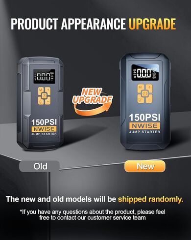 NWISE 6000A Jump Starter مع ضاغط الهواء ، حزمة بطارية قفزة 160psi مع نفخ الإطارات الرقمية ، حزمة معززة 12V مع شاشة كبيرة LCD ، ضوء الطوارئ in Kuwait