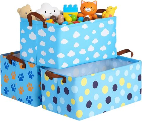 3 Pack Magical Wizard Storage Baskets Waterproof Canvas with Leather Handles Storage Basket Organizer Collapsible Bins for Closet Toys Clothes Room Decor in Saudi Arabia