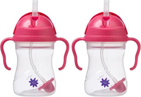 b.box + Lansinoh Weighted Straw Sippy Cup for Babies 6 Months+ | Leak‑Proof, BPA‑Free, 8 oz Toddler Cup | Drink From Any Angle | Easy Grip, Dishwasher Safe | Boysenberry in Saudi Arabia
