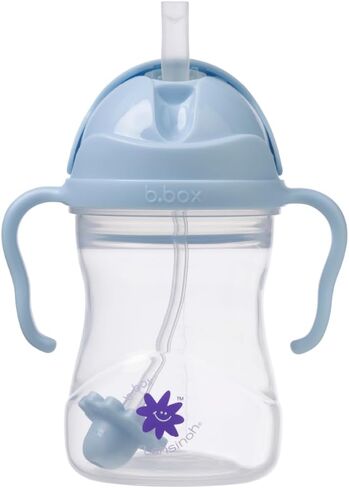 b.box + Lansinoh Weighted Straw Sippy Cup for Babies 6 Months+ | Leak‑Proof, BPA‑Free, 8 oz Toddler Cup | Drink From Any Angle | Easy Grip, Dishwasher Safe | Boysenberry in Saudi Arabia