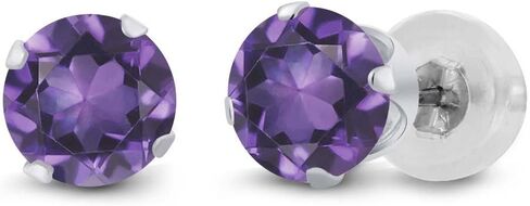 Gem Stone King 14K White Gold White Moissanite Stud Earrings For Women Men (0.46 Cttw, Gemstone Birthstone, Round 4MM) in Saudi Arabia