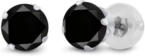 Gem Stone King 14K White Gold White Moissanite Stud Earrings For Women Men (0.46 Cttw, Gemstone Birthstone, Round 4MM) in Saudi Arabia
