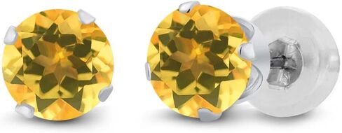 Gem Stone King 14K White Gold White Moissanite Stud Earrings For Women Men (0.46 Cttw, Gemstone Birthstone, Round 4MM) in Saudi Arabia