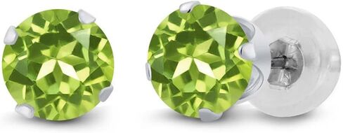 Gem Stone King 14K White Gold White Moissanite Stud Earrings For Women Men (0.46 Cttw, Gemstone Birthstone, Round 4MM) in Saudi Arabia