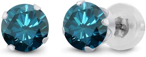 Gem Stone King 14K White Gold White Moissanite Stud Earrings For Women Men (0.46 Cttw, Gemstone Birthstone, Round 4MM) in Saudi Arabia