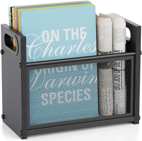 White Magazine Holder, Metal Magazine Rack Floor, Magazine Storage Basket, Mesh Magazine File Holder, Magazine Holders for Shelves，Magazine Stand for Desk, Folder Organizer Bin for Magazines in Saudi Arabia