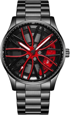 Fanmis Mens Fashion Racing Watch الإبداع ثلاثي الأبعاد للعجلة سيارة الدوران تصميم الفولاذ المقاوم للصدأ هاتفيًا كبيرًا ، وهو هيكل عظمي مقاوم للماء ، مناسب للرجال وعشاق السيارات in Saudi Arabia