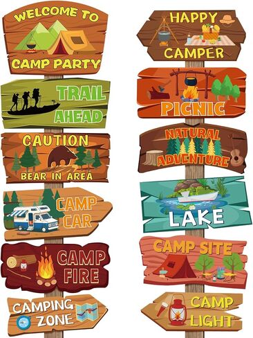 24 قطعة علامة حفلة سفاري للترحيب في Jungle Safari Decorations Party Decorations Wild Animal Directional Signs for Zoo The Animal Thief Birthday Party Carnival Party Supplies in Kuwait