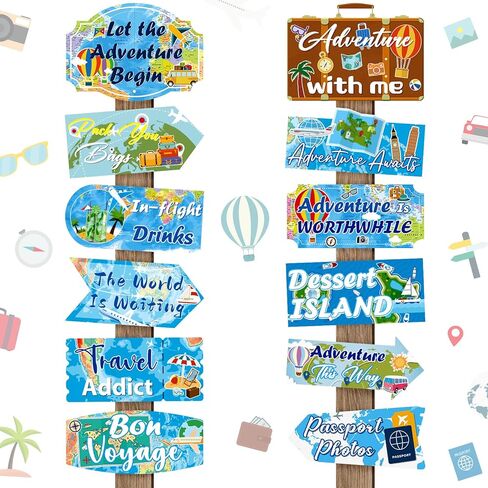 24 قطعة علامة حفلة سفاري للترحيب في Jungle Safari Decorations Party Decorations Wild Animal Directional Signs for Zoo The Animal Thief Birthday Party Carnival Party Supplies in Kuwait