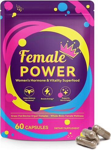Beef Organ Supplement for Women (Beefs Liver, Kidney, Heart, & 3 More)- Grass Fed Beef Liver Capsules for Female Hormone Balance, Menstruation, Energy, Immunity & Skin Health,60 Capsules in Saudi Arabia