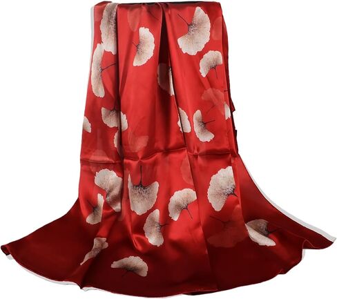 Women 100% Mulberry Silk Scarf Evening Square Shawl 43"*43" - Floral Print, for Party, Travel & Photography (Headscarf/Wrap) in Saudi Arabia