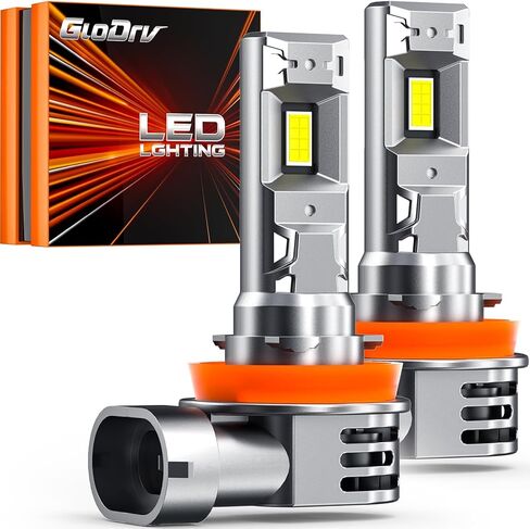 [ترقية 2025] لمبات LED H 11 [الأحدث والأكثر سطوعًا] 40000 لومن 800% أكثر سطوعًا 1: 1 تصميم صغير الحجم مع 6000 كلفن أبيض بارد، تركيب مباشر لمبات إضاءة الضباب التوصيل والتشغيل، حزمة من 2 in Kuwait