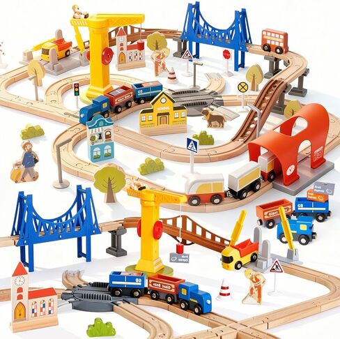 Giant bean 6pcs Magnetic Rescue Train Car Set with Sound & Light – 3 in1 Police, Fire & Ambulance Emergency Vehicles, Magnetic Coupling with Action Figures Accessories, STEM Play Toy for Kids 3+ in Kuwait