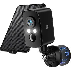 360° View Wireless Outdoor Security Camera, No Subscription Free 7-Day Cloud/SD, Pan, AI Detection, Magnetic, Battery Powered, 2.4G WiFi, 2K, Night Vision, 2-Way Talk, Home Security, Black in Kuwait