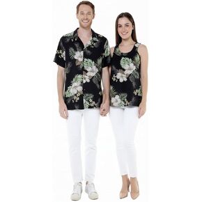 Matchable Couple Hawaiian Luau Shirt or Tank Top in Pineapple Garden in Saudi Arabia