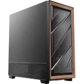 Antec Flux Rear، 5 مراوح PWM متضمنة، منصة F-LUX، غرفة PSU أمامية، دعم اللوحة الأم ذات التوصيل الخلفي، لمسات خشبية ممتازة، زجاج مقسى، دعم الرادياتير العلوي 360 مم، حقيبة كمبيوتر ATX متوسطة البرج in Kuwait