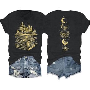 Flourish and Blotts Shirt Book Graphic Tees for Women Magical Wizard Costume Tops in Kuwait