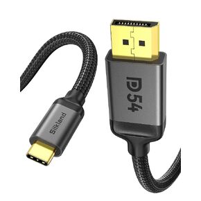 Silkland 80Gbps USB C to DisplayPort 2.1 Cable [16K@60Hz, 8K@240Hz, 4K@960Hz], Unidirectional Thunderbolt 5/4 to DisplayPort Cord, USBC to DP Compatible for MacBook, Odyssey G8/G9, iPhone 17/16, 6.6FT in Kuwait