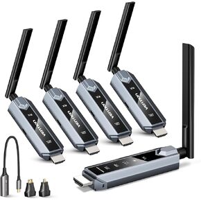 جهاز إرسال واستقبال HDMI لاسلكي من VENTION بطول 656FT/200M لأجهزة الكمبيوتر المحمول/الكمبيوتر الشخصي، مجموعة موسع HDMI لاسلكية 2.4G+5G وتشغيل 4K لفك تشفير الفيديو والصوت من الألعاب PS5 وXbox(1TX+2RX) in Kuwait
