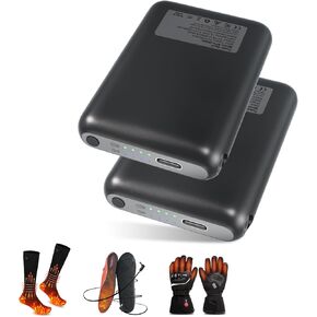 حزمة بطارية قفازات ساخنة RTDEP 5 فولت 6000 مللي أمبير في الساعة، 4 مستويات تسخين، بطاريات للجوارب الساخنة، النعال، مخرج تيار مستمر، بطارية قابلة لإعادة الشحن للنعال الحرارية - زوج واحد in Kuwait