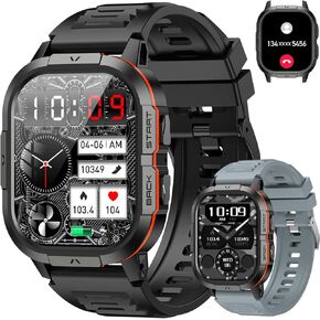Smart Watch for Men Fitness Tracker: Waterproof Military Digital Mens Watches Running Make Answer Call Smartwatch Android Phone iPhone Samsung Compatible Sleep SpO2 Heart Rate Monitor Step Pedometer in Saudi Arabia