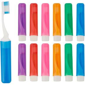 فرشاة أسنان السفر 6pcs مجموعة فرشاة أسنان السفر Mini أسنان أسنان الرحلات المحمولة حجم فرشاة الأسنان طي فرشاة أسنان السفر مع حالة فرشاة أسنان صغيرة ملفوفة بشكل فردي للتخييم في المنزل in Kuwait