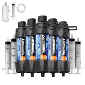 قش فلتر مياه في حالات الطوارئ، نظام تنقية مياه النجاة الشخصي، منقي المياه، معدات النجاة في الهواء الطلق ومعدات للتنزه سيرًا على الأقدام والتخييم وركوب الدراجات والصيد (3 قطع) in Kuwait