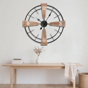 FILLOVE Large Gold Wall Clock, Metal Creative Cosmic Star Quartz Clock with Silent Movement Wall Clock for Living Room, Bedroom, Office in Kuwait