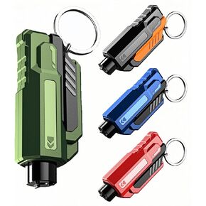 Window Breaker and Seatbelt Cutter Keychain,2 in 1 Car Safety Hammer Glass Break Under Water,Emergency Window Punch Escape Tool for Vehicle (3, redgreenorange) in Kuwait
