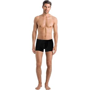 HANRO Men's Cotton Essentials Longleg Boxer Brief 73103, All Black, Medium in Kuwait