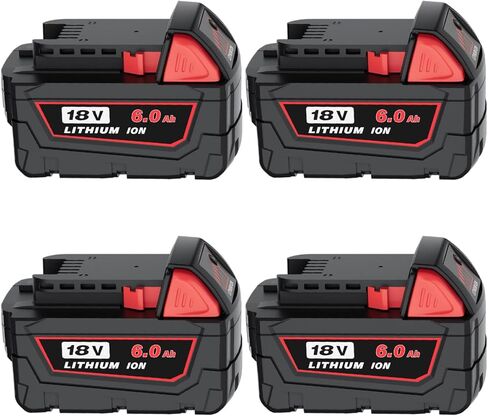 4Pack 18V 8.0Ah Replacement for Milwaukee M-18 Battery Compatible with 18 Volt Power Tools and Chargers Long-Lasting Lithium-Ion Battery for Extended Runtime in Saudi Arabia