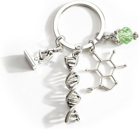 Science Teacher Gifts, Scientist Keychain with DNA Double Helix,Molecular Structure,Teacher Keychain in Saudi Arabia