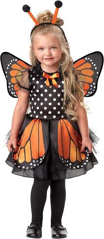 Little Girl Monarch Butterfly Costume and Wings for Halloween, For 2T-4T Toddler in Kuwait