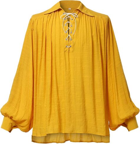 قميص Graceart Pirate Men Men Vampire Renaissance Dritts Victorian Ruffled Costed Asse Costume Linen Shirt in Kuwait