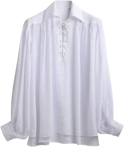 قميص Graceart Pirate Men Men Vampire Renaissance Dritts Victorian Ruffled Costed Asse Costume Linen Shirt in Saudi Arabia