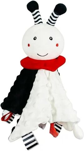 High-Contrast Security Blanket – Soft Plush Lovey for Newborns & Infants – Black, White & Red Sensory Comfort Blanket with Rattle Sound (Spot The Pup) in Saudi Arabia