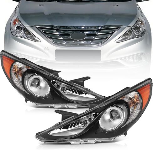 2011-2014 لتجميع المصباح الأمامي Hyundai Sonata لـ Sonata 2011-2014 مصنع المصنع Chrome Housing Amber Reflector Clel in Kuwait