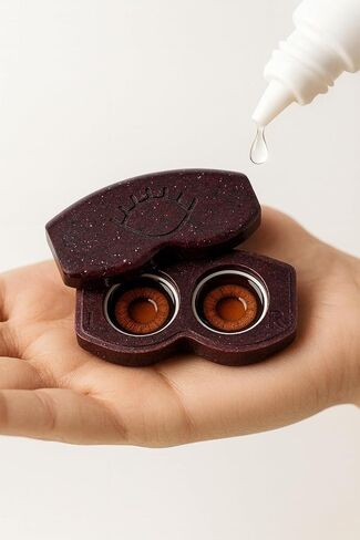 Premium Contact Lens Case | Durable, Non-Plastic, Eco-Friendly Contact Case | Sleek Modern Design with Magnetic Locking System | Made from Luxury Solid Surface Material (White Onyx) in Saudi Arabia