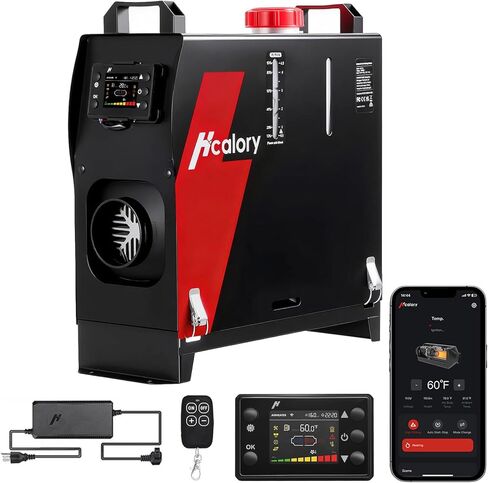 8KW Diesel Heater Portable, HBH2 12V Diesel Air Heater with App Control, 10-Temperature Settings, 28% Boost in Burning Efficiency, Auto Start-Stop and 110V AC 24V DC, for Car, Campers, 2025 Upgraded in Kuwait