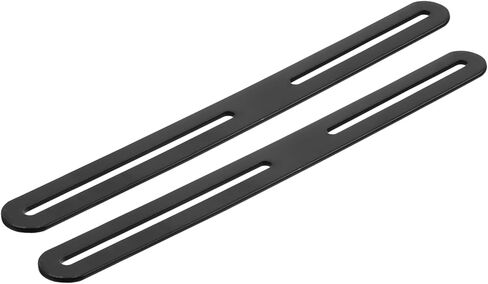 uxcell 2Pcs Adjustable Flat Mending Plate Support with Slot, 8.46 x 0.94 Inch Stainless Steel Slotted Straight Brace Brackets for Wooden Furniture, Black in Saudi Arabia