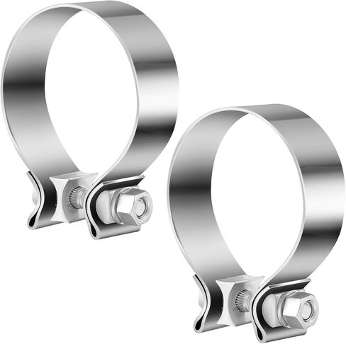 4 Pcs 3 Inch Exhaust Clamp, Narrow Band Muffler Clamp Stainless Steel for Pipes, Mufflers, Converters Exhaust Pipe Catalytic and System Repair in Saudi Arabia