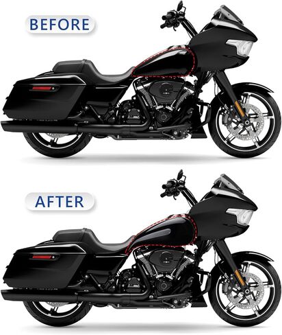 أغطية خزان وقود الدراجة النارية لـ Harley Touring، غطاء وقود أسود زاهي ممتد لـ Harley Touring Street Glide & Road Glide 2009+ in Saudi Arabia