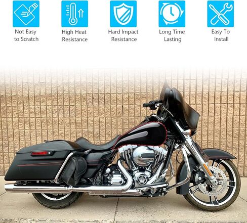 أغطية خزان وقود الدراجة النارية لـ Harley Touring، غطاء وقود أسود زاهي ممتد لـ Harley Touring Street Glide & Road Glide 2009+ in Saudi Arabia